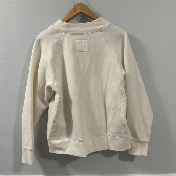 Madewell MWL Betterterry Zip-Front White Mockneck Sweater Size Small - Picture 6 of 6